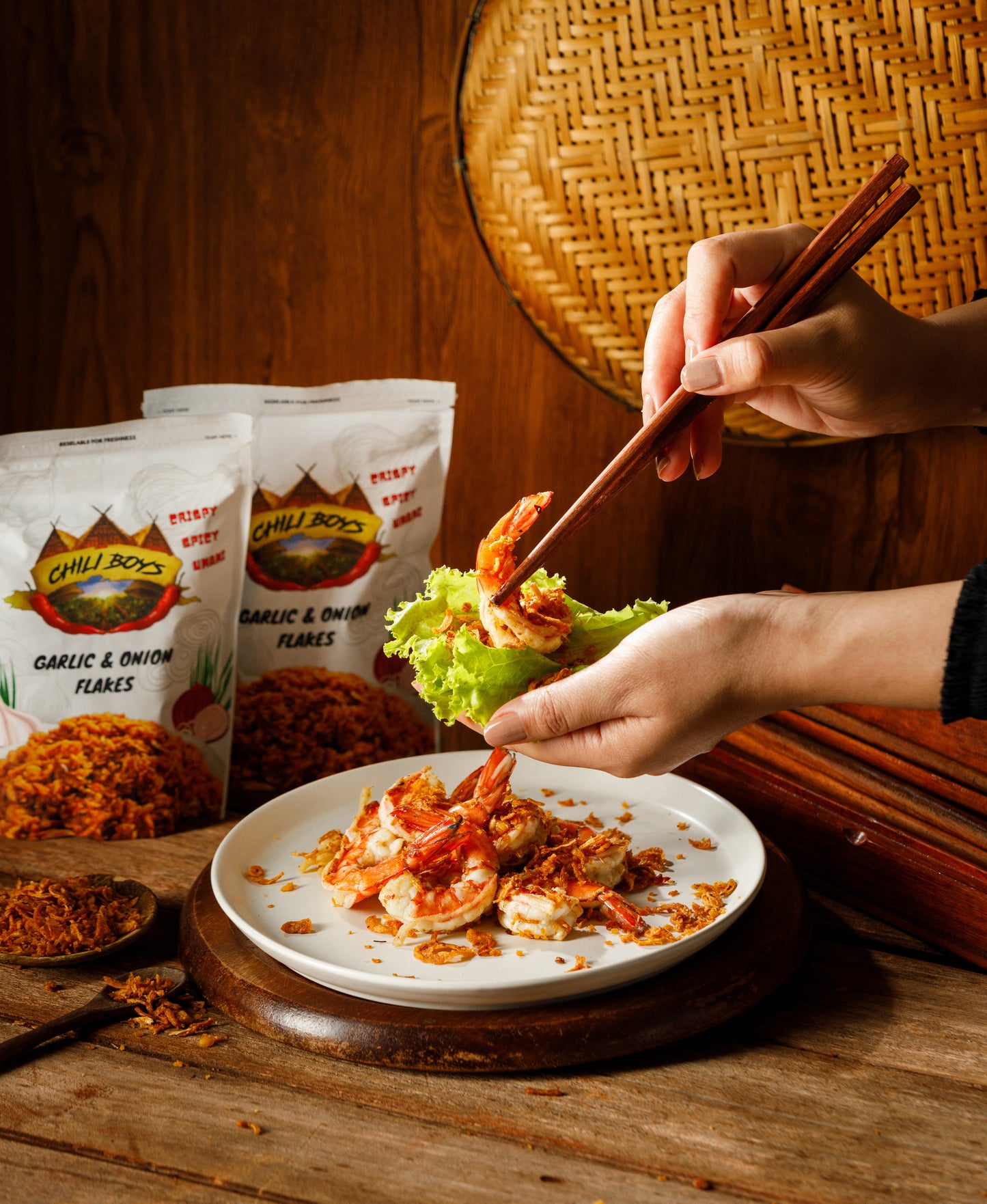 Chili Boys Spicy Crunchy Garlic and Onion Flakes | Spicy Food Topper & Seasoning | Crispy, Bold Flavor for Salads, Soups, Pasta, Meat & More | Vegan | Gluten-Free | Resealable Bag | 80g