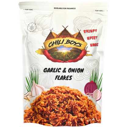 Crispy Garlic & Onion Flakes, Gluten-Free Food Topper / Seasoning, Medium Heat - 80g